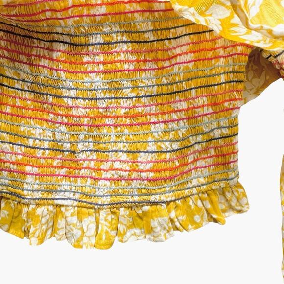 Tularosa Off The Shoulder Yellow Elastic Crop-top‎ Women’s Size XS - Picture 6 of 6